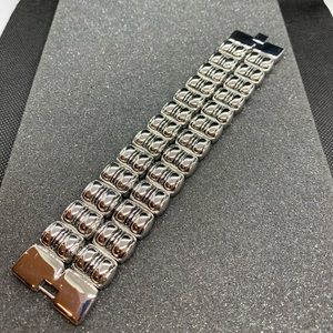 Stainless Steel Bold Double Row Bracelet